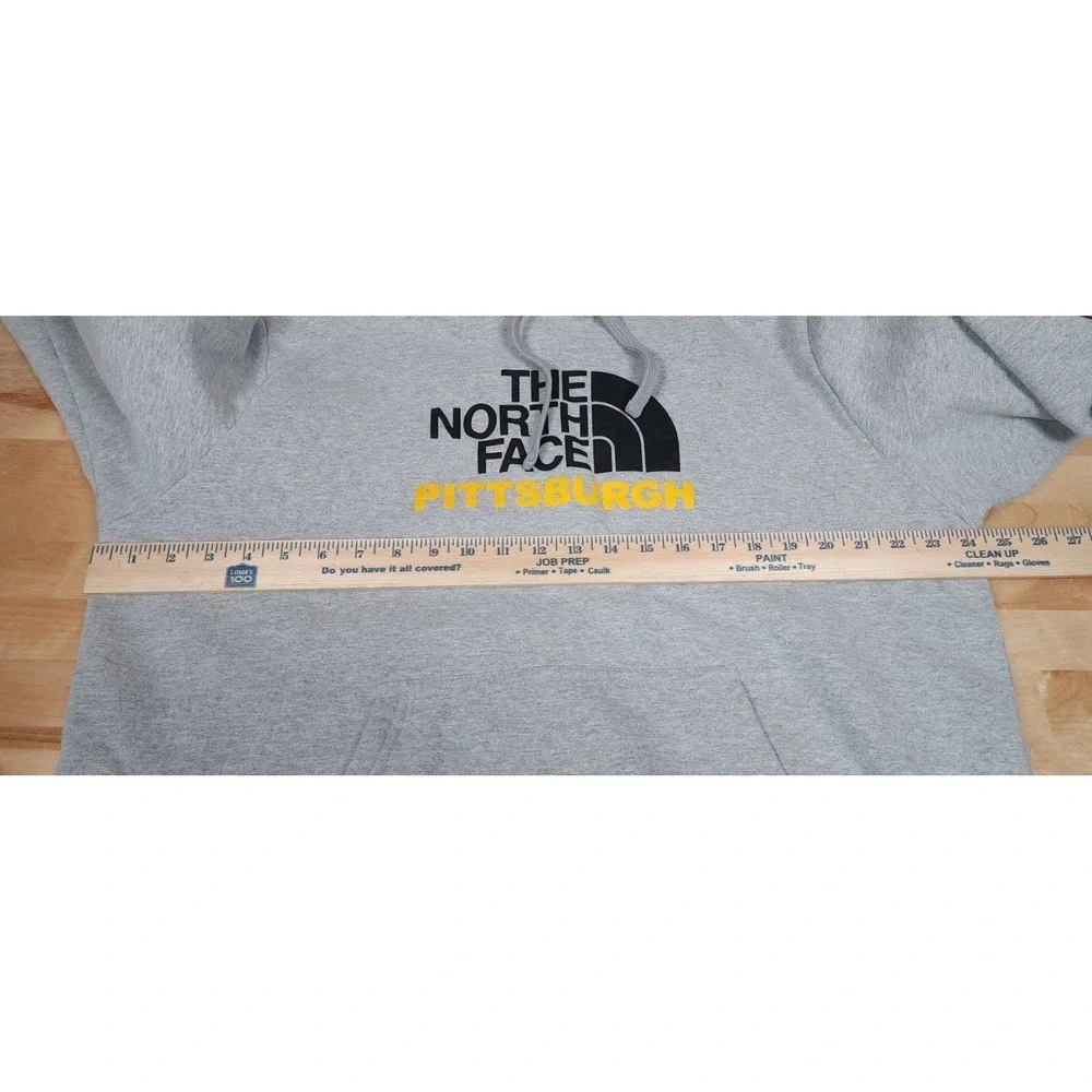 The North Face Pittsburgh‎ Hoodie Sweatshirt Size XL Gray Fleece Lined Pullover